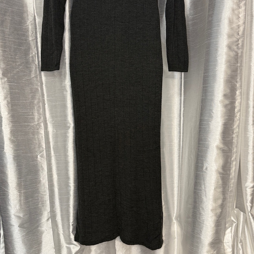 K Studio Vtg Maxi Sweater Dress Women’s M Ribbed Acrylic Wool Blend V Neck - Picture 7 of 10